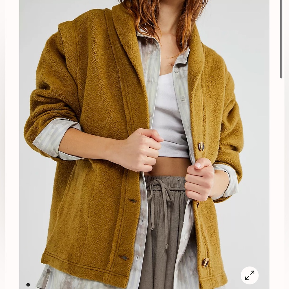 Free People Tennessee Cardi Shawl in Moss Green